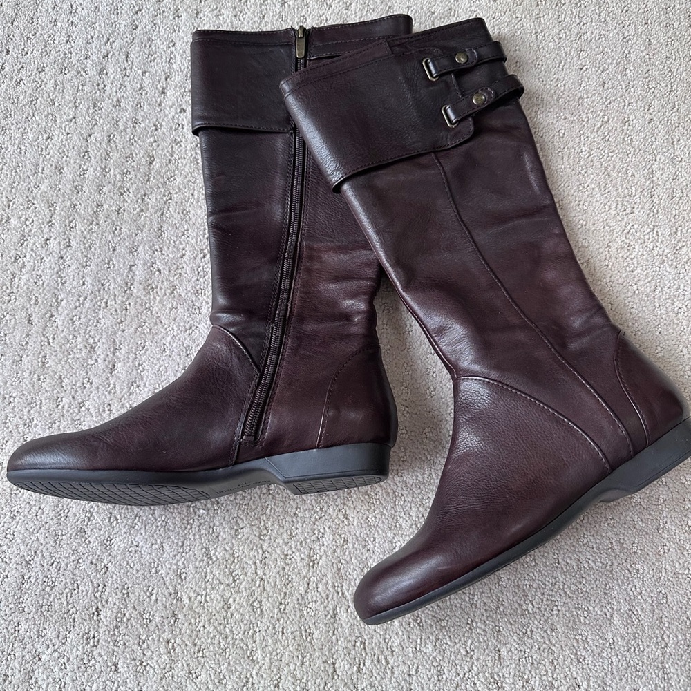 Women’s Tall Leather Riding Boots - Dark Brown
